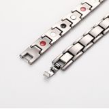 Mannen afneembare Titanium staal magnetische therapie armband sieraden (zwart)