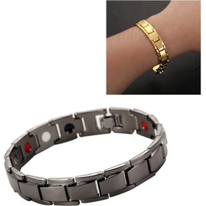 Mannen afneembare Titanium staal magnetische therapie armband sieraden (zwart)