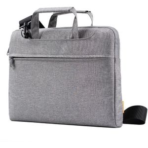 POFOKO A500 13 3 inch draagbare Business Casual Polyester Multi-function laptoptas met schouder Strap(Grey)