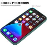 Hat-Prince Enkay Vloeistof Siliconen Schokbestendig Beschermhoes Drop Protection Cover + 9H gehard Glas Screen Protector voor iPhone 13 Pro (Dark Green)