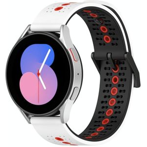 Voor Coros Apex 46mm/Apex Pro / Ticwatch Pro 3 22mm driekleurige ademende siliconen horlogeband (wit + zwart + rood)