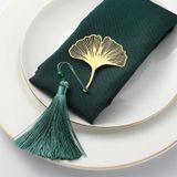 2 STUKS Western Restaurant Banquet Metal Ronde Servet Ring (Ginkgo Leaf)