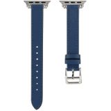 Enkele cirkel 14 mm met kralen stijl lederen vervangende riem watchband voor Apple Watch Series 6 & se & 5 & 4 44mm / 3 & 2 & 1 42mm (blauw)
