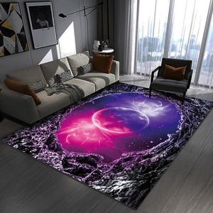 3D Visual Cartoon Cosmic Planet Living Room Carpet  Size: 40x60cm(RZ Cosmic Planet 12)
