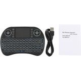 2.4 GHz Mini i8 draadloos toetsenbord QWERTY met kleurrijke Backlight & Touchpad & Multimedia Control voor de PC  Android TV BOX  X-BOX speler  Smartphones(Black)