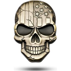 Driedimensionale Devil Skull Metal Plating Car Sticker (Bronze)
