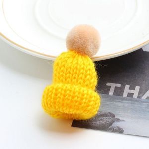12PCS cute mini gebreide hairball Hat broche trui pinnen badge (geel)