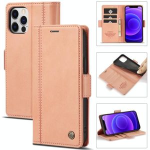 Lc.imeeeke magnetische gesp PU + TPU horizontale flip lederen tas met houder & kaart slots & portemonnee voor iPhone 12 pro max (rose goud)