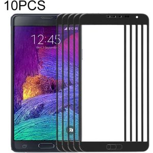10 PCS front screen buiten glazen lens voor Samsung Galaxy Note 4 / N910 (zwart)