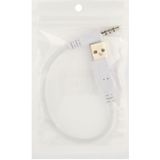 USB naar 3.5mm Jack Data Sync & Charge-kabel voor iPod shuffle 1e /2nd/3rd Generation  lengte: 15.5cm(White)