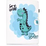 Voor Galaxy Tab S6 Lite Naaideraden horizontaal beschilderde platte leren behuizing met Pen Cover & Anti Skid Strip & Card Slot & Holder(Dinosaur)