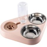 Dog Cat Triangle Automatic Drinking Water Bowl Pet Supplies  Size: Small(Warm Pink)