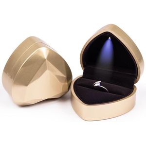 017015-20 Hartvormige LED-lichtring Ketting Opbergdoos zonder sieraden  Spec: Ring (Goud)
