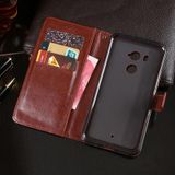 Voor HTC U11+ idewei Crazy Horse Texture Horizontale Flip Lederen Case met Holder & Card Slots & Wallet(Donkerblauw)