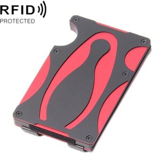 RFID Anti-Degaussing Anti-Theft Metal Wallet(Red)