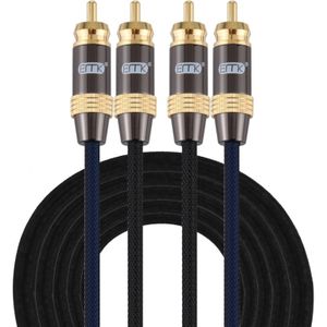 EMK 2 x RCA Male tot 2 x RCA Male Gold Plated Connector Nylon Braid Coaxial Audio Cable for TV / Amplifier / Home Theater / DVD  Cable Length:3m(Black) EMK 2 x RCA Male Gold Plated Connector Nylon Braid Coaxial Audio Cable for TV / Amplifier / Home T