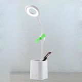 WS-8010 LED Fan Desk Lamp Bedside Desk USB Folding Desk Lamp  Kleur: Pen Holder Green Fan Blade