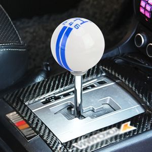Universele voertuig bal vorm gemodificeerde hars shifter handleiding 6-speed left-R Gear Shift knop (blauw)