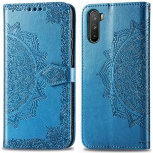 Voor Huawei Mate 40 Lite/Maimang 9 Mandala Flower Embossed Horizontale Flip Lederen Case met beugel / kaartslot / Portemonnee / Lanyard(Blauw)