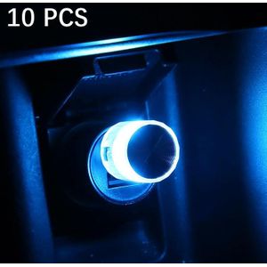 10 STKS Auto Decoratieve USB Universele LED-atmosfeerlamp  kleur: ijsblauw