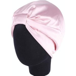 3 PCS TJM-433 Double Layer Elastic Headscarf Hat Silk Night Cap Hair Care Cap Chemotherapie Hat  Maat: M (56-58cm)(Roze)