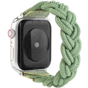 Elastische geweven horlogeband voor Apple Watch Series 6 & SE & 5 & 4 40mm / 3 & 2 & 1 38mm  Lengte:160mm(Groen)