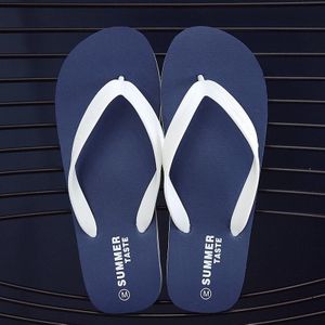 Herenpantoffels Student Flat Casual antislip-slippers  maat: 44-45 (zonneschijn-marineblauw)