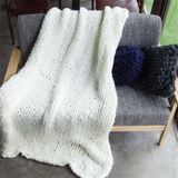 Mode handgemaakte gebreide wollen deken  grootte: 150X200cm (wit)