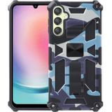 Voor Samsung Galaxy A24 4G Camouflage Armor Kickstand TPU + PC magnetische telefoonhoes