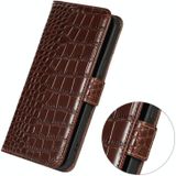 Voor OnePlus Nord CE 2 5G Crocodile Top Layer Cowhide Leather Telefoon Case (Brown)