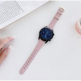 22mm Small Waist Lychee Texture Leather Replacement Strap Watchband(Pink)