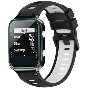 Voor Garmin Approach S20 tweekleurige siliconen horlogeband (zwart + wit)