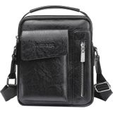 Universele Fashion Casual mannen schouder Messenger Bag handtas  grootte: S (22 cm x 18 cm x 6cm)(Black)