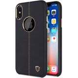 NILLKIN Englon Case voor iPhone X Business stijl Crazy Horse leder oppervlak beschermende Case (zwart)