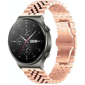 Voor Huawei Watch GT2 Pro / GT 2e Five Bull halfronde roestvrijstalen horlogeband + riemverwijderingsgereedschap (rosgoud)