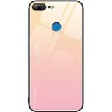 Voor Honor 9 Lite gradintkleur glazen telefoonhoesje (geel roze)