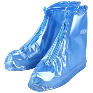 Mode PVC Antislip Waterdichte Dikke zolen Schoenovertrek Maat: S (Blauw)