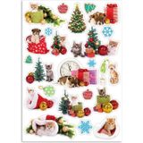 3 Set Kerst Cartoon Illustratie Kinderen Speelgoed Stickers  Maat: 148x210mm (P-1)