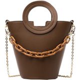 Dames casual emmer handtas ronde ketting schouder crossbody tas