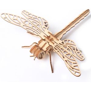 5 PCS MQY005 Kinderen Educatieve Vroege Onderwijs DIY hand-geassembleerd 3D Dier Model Puzzel Speelgoed (Dragonfly)