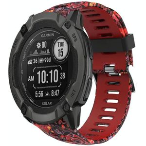 Voor Garmin Instinct 2X Solar 26 mm camouflage bedrukte siliconen horlogeband (rood + kwallen camouflage)