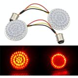 2 stuks Motorfiets LED Signaal Stuurlamp voor Dyna (rood rood licht 1157 zonder lampenkap)