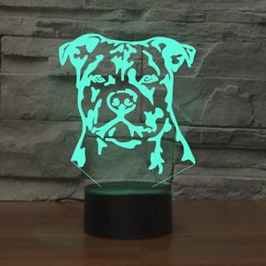 Hond zwarte basis creatieve 3D LED decoratieve nachtlampje  aangedreven door USB en batterij