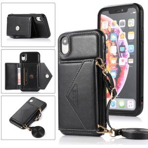 Multifunctionele Cross-body Card Bag TPU+PU Back Cover Case met Holder & Card Slot & Wallet Voor iPhone X / XS(Zwart)