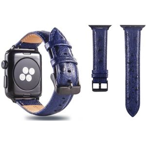 Struisvogel huid textuur lederen pols horloge Band voor Apple Watch serie 3 & 2 & 1 42mm(Blue)
