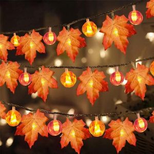 6m 40 LED's Maple Pumpkin Lantern String Lights Halloween Thanksgiving Garden Party Room Decoration Lights (Warm Light)