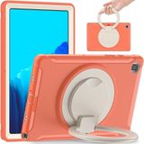 Shocproof siliconen + pc beschermhoes met 360 graden rotatie opvouwbare handvat grip houder & pen slot voor Samsung Galaxy Tab A7 10.4 2020 T500 (Living Coral)