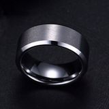 2 stks ring mannen Titanium zwart  ring maat: 11 (zilver)