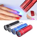 2 stuks nagel droger Mini LED zaklamp UV lamp Portable voor Nail gel Fast droger (zilver)