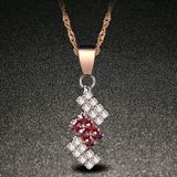 18k Gold Plated onregelmatige geometrie kristal hanger ketting voor vrouwelijke  43 * 13 mm(red)